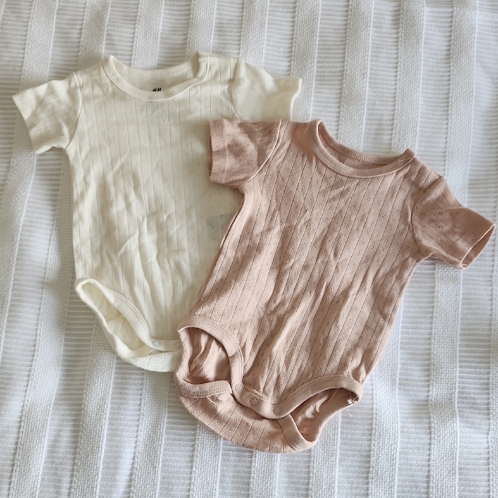 H&M Cream and Pink Kids One Pieces